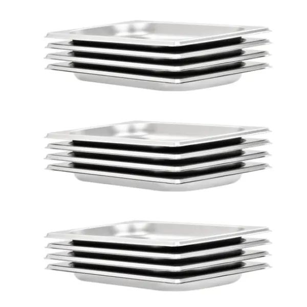 vidaXL Tilbehør Til Madservering>gastronorm beholder 12 stk. GN 1/4 20 mm rustfrit stål - Varmebordspander