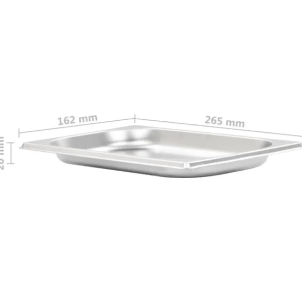 vidaXL Tilbehør Til Madservering>gastronorm beholder 12 stk. GN 1/4 20 mm rustfrit stål - Varmebordspander