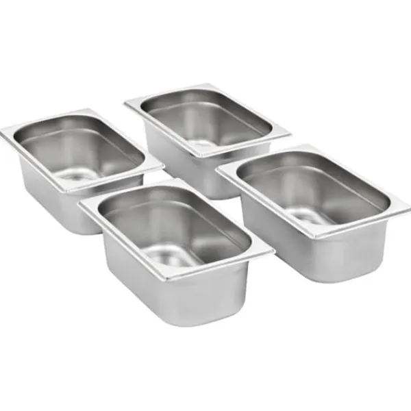 vidaXL gastronorm beholder 8 stk. GN 1/4 100 mm rustfrit stål - Varmebordspander Sale