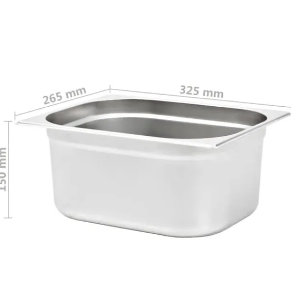 vidaXL gastronorm beholder 2 stk. GN 1/2 150 mm rustfrit stål - Varmebordspander Discount