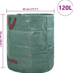 vidaXL Havematerialeposer 12 pcs Grøn 45 x 45 x 76 cm Polypropylen