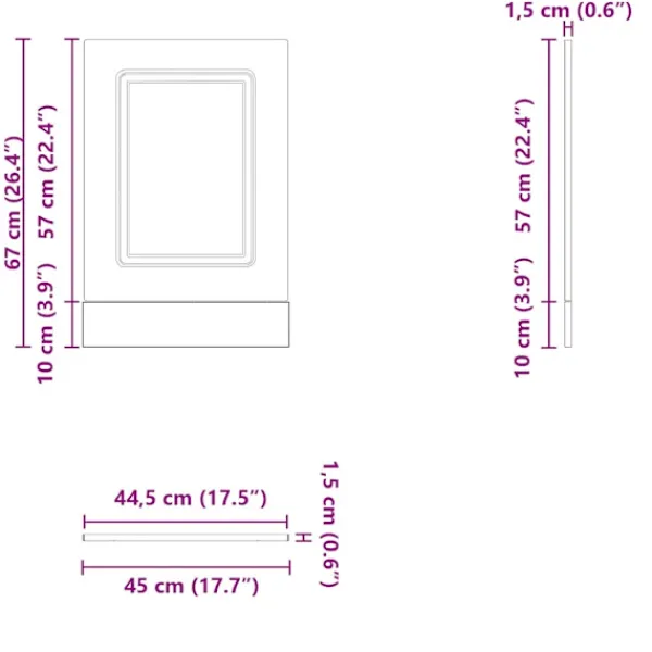 vidaXL Opvaskemaskiner>låge til opvaskemaskine Kalmar 45x1,5x67cm konstrueret træ hvid