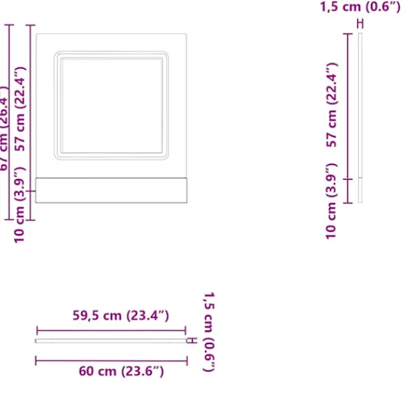 vidaXL Opvaskemaskiner>låge til opvaskemaskine Kalmar 60x1,5x67 cm egetræsfarvet