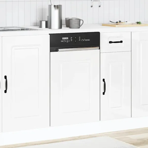 vidaXL låge til opvaskemaskine Kalmar 45x1,5x67 cm hvid højglans