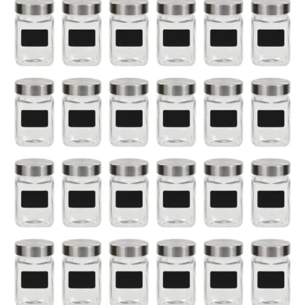 vidaXL opbevaringsglas med etiket 24 stk. 300 ml - Kagedåser New