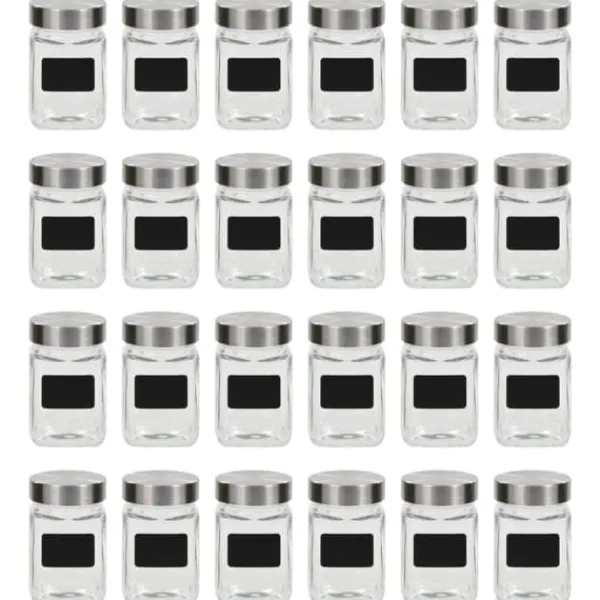 vidaXL opbevaringsglas med etiket 24 stk. 300 ml - Kagedåser New
