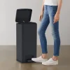 vidaXL Skraldespande & Papirkurve>pedalspand fingeraftryksafvisende 30 l rustfrit stål sort - Affaldsspande & papirkurve
