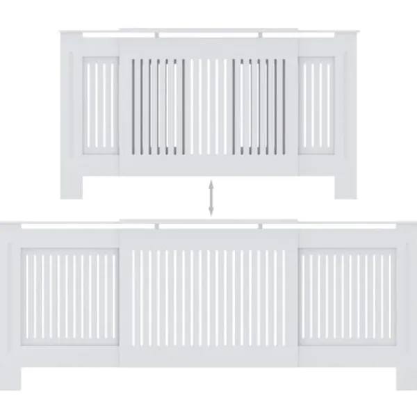 vidaXL radiatorskjuler 205 cm MDF hvid - Radiatorer – tilbehør Clearance