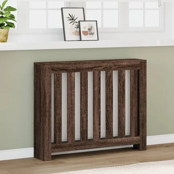 vidaXL radiatorskjuler 104x20x82 cm konstrueret træ brun egetræ Sale