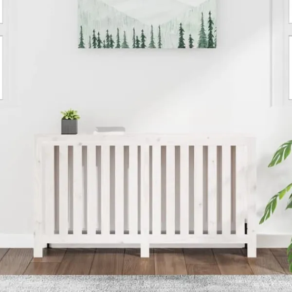 vidaXL Radiatorer>radiatorskjuler 153x19x84 cm massivt fyrretræ hvid - Radiatorer – tilbehør