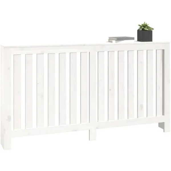 vidaXL Radiatorer>radiatorskjuler 153x19x84 cm massivt fyrretræ hvid - Radiatorer – tilbehør