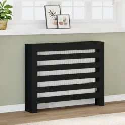 vidaXL radiatorskjuler 104x20x82 cm konstrueret træ sort New