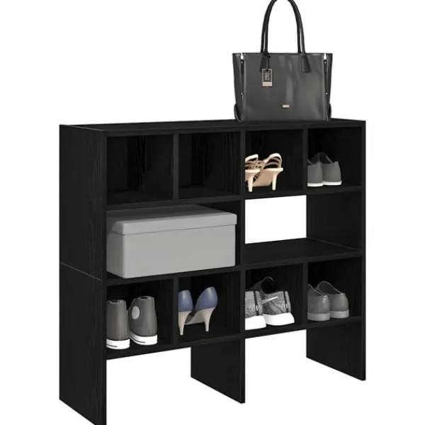vidaXL Tøj- & Garderobeopbevaring>skostativer stabelbare 2 stk. 89,5x30x40 cm sort-eg