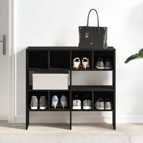 vidaXL Tøj- & Garderobeopbevaring>skostativer stabelbare 2 stk. 89,5x30x40 cm sort-eg
