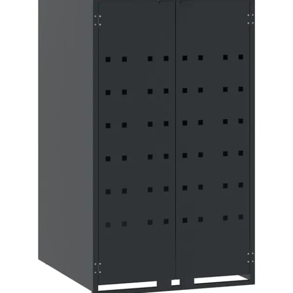 vidaXL Tilbehør Til Affaldshåndtering>skraldespandsskjuler 345x79x117 cm 5 rum stål antracit