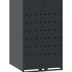 vidaXL Tilbehør Til Affaldshåndtering>skraldespandsskjuler 69x79x117 cm 1 rum stål antracitgrå