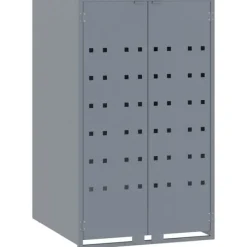 vidaXL skraldespandsskjuler 276x79x117 cm 4 rum stål grå New