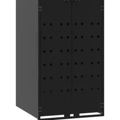 vidaXL skraldespandsskjuler 138x79x117 cm 2 rum stål sort Hot