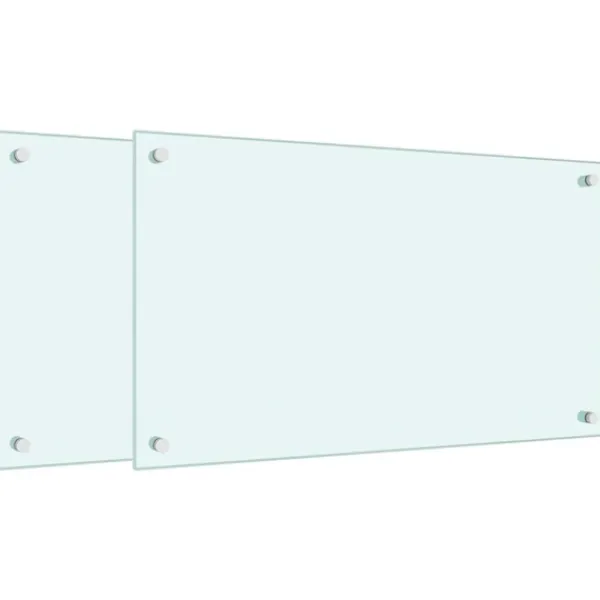 vidaXL stænkplader 2 stk. 70x40 cm hærdet glas hvid Clearance