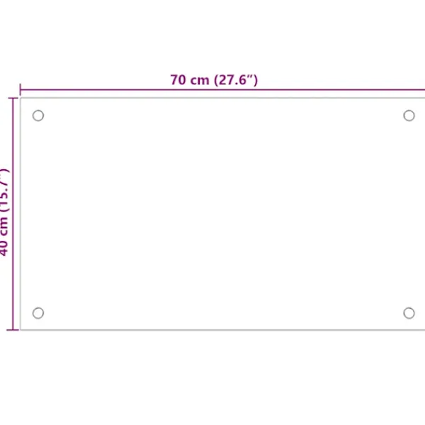 vidaXL stænkplader 2 stk. 70x40 cm hærdet glas hvid Clearance