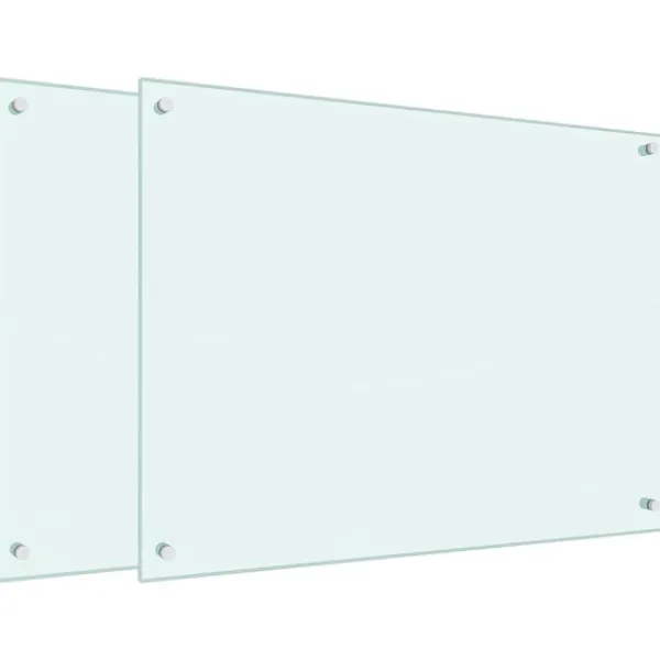 vidaXL Måtter & Gitter Til Køkkenvaske>stænkplader 2 stk. 80x60 cm hærdet glas hvid