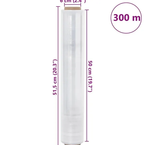 vidaXL Strækfilm 2 stk gennemsigtige 23 μm 50 cm x 300 m