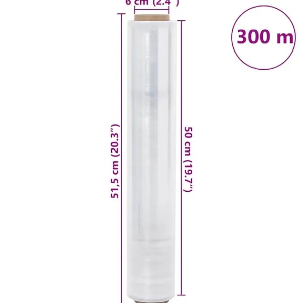 vidaXL Strækfilm 2 stk gennemsigtige 17 μm 50 cm x 300 m