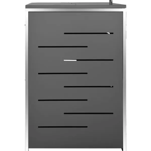 vidaXL Tilbehør Til Affaldshåndtering>tredobbelt skraldespandsskjuler 207x77,5x112,5 cm rustfrit stål - Affaldsspandsskjulere