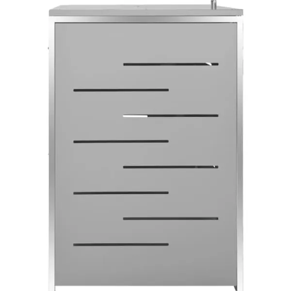 vidaXL Tilbehør Til Affaldshåndtering>tredobbelt skraldespandsskjuler 207x77,5x112,5 cm rustfrit stål - Affaldsspandsskjulere