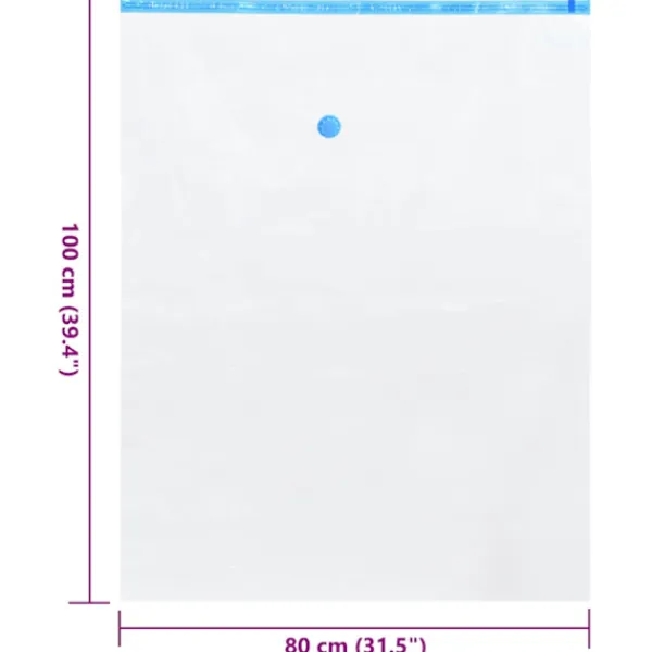vidaXL Opbevaringsposer Til Hjemmet>Vakuumopbevaringsposer 10 pcs Gennemsigtig og blå 100 x 80 cm