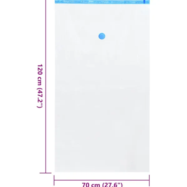vidaXL Opbevaringsposer Til Hjemmet>Vakuumopbevaringsposer 5 pcs Gennemsigtig og blå 120 x 70 cm