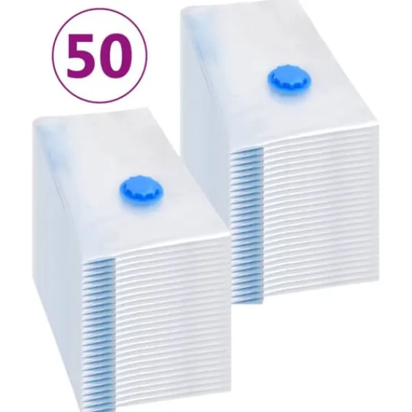 vidaXL Opbevaringsposer Til Hjemmet>vakuumposer til opbevaring af tøj 60x40 cm 50 stk. - Opbevaringsposer