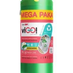 viGO! Eco LD poser med tape, limegrøn, 60 l, 30 stk.
