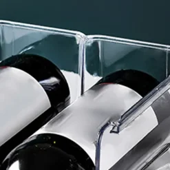 Vinarrangør Stabelbar Plastik Transparent Vandbjørneflaskeholder Til Hjemmets Fremvisning 2 Flasker Transparent Sale