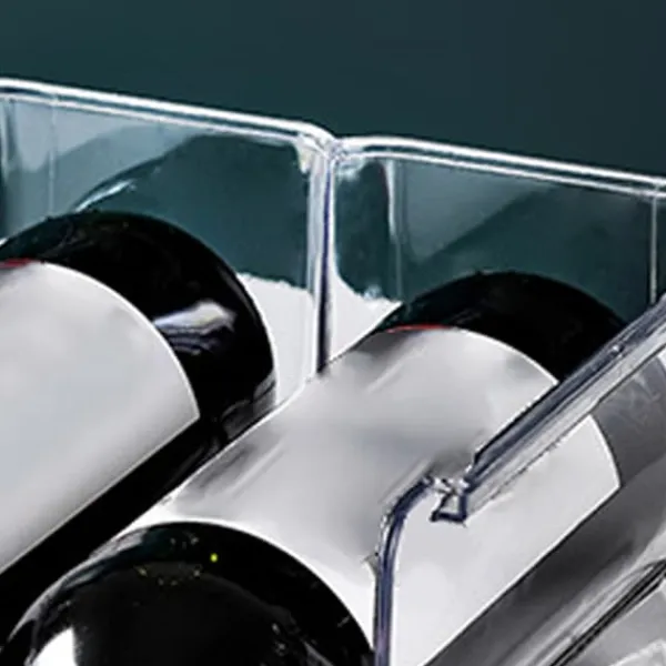 Vinarrangør Stabelbar Plastik Transparent Vandbjørneflaskeholder Til Hjemmets Fremvisning 2 Flasker Transparent Sale