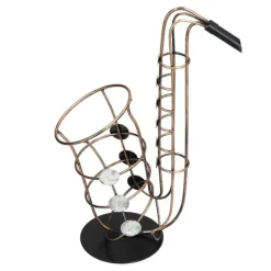 Vinflaskeholdere>Vinflaskeholder Metalfigurer Saxofon Praktisk håndværk Tilbehør til boligindretning