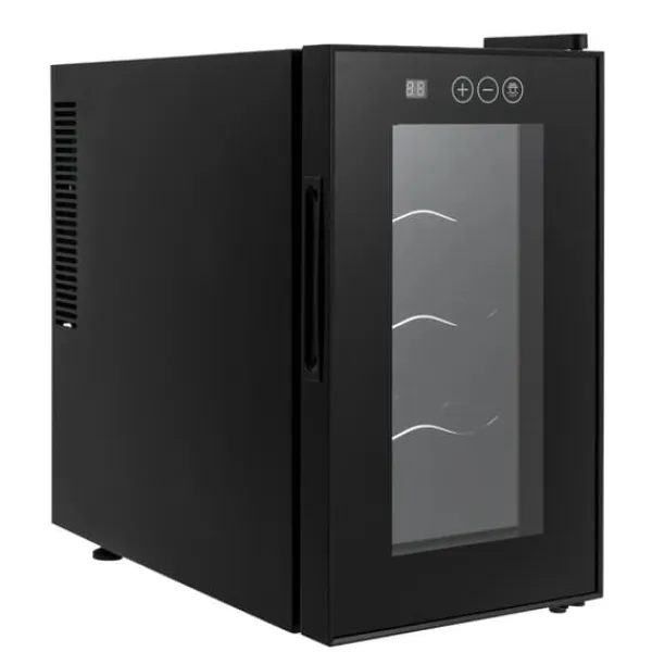 Vinkøleskabe>Vinkøleskab - Bordmodel - 8 flasker - 23 L - 8–18 °C intelligent temperaturstyring - Halvleder/Peltier-køling - LED-display - Fritstående - Sort