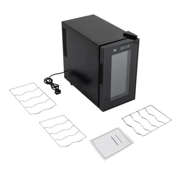 Vinkøleskabe>Vinkøleskab - Bordmodel - 8 flasker - 23 L - 8–18 °C intelligent temperaturstyring - Halvleder/Peltier-køling - LED-display - Fritstående - Sort