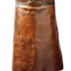 Vitello Læder Grillforklæde med Lomme 60 cm Lang Cognac Outlet