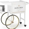 Vognbund til popcornmaskine med retro skab 51 x 37 cm - hvid og guld Clearance