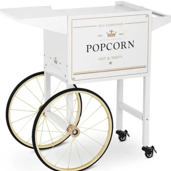 Vognbund til popcornmaskine med retro skab 51 x 37 cm - hvid og guld Clearance