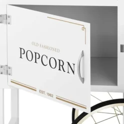 Vognbund til popcornmaskine med retro skab 51 x 37 cm - hvid og guld Clearance