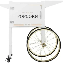 Vognbund til popcornmaskine med retro skab 51 x 37 cm - hvid og guld Clearance
