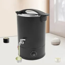 Vokssmelter til lysfremstilling - Elektrisk smeltegryde 12 l - 1800 W - SUS304 rustfrit stål - Justerbar 30–110°C - Spænding 220–240 V, 50 Hz - Sort | CDON Clearance