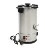 Vokssmelter til stearinlys - Smeltegryde med hane - 10 L - 304 Rustfrit Stål - Termostat 30–110 °C - 1800 W - 220–240 V - Sølv Sale