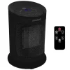 Vonroc Varmeblæser - 1800W | 20m2 - keramisk - svingfunktion | LED | 2 Indstillinger + Kold luft | Sort | Inkl. Fjernbetjening