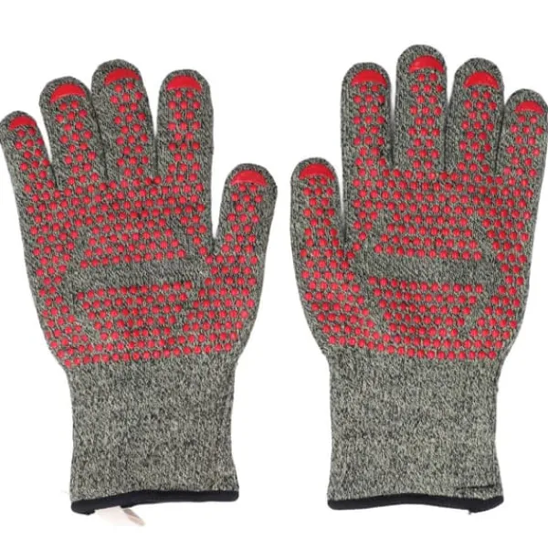 Grydelapper & Grillvanter>Värmebeständiga handskar Aramid Silikon Bomull BBQ Grill Ugnsvantar 500℃ Högtemperaturbeständighet 30cm