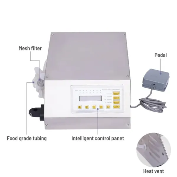 Drikkevareautomater>Væskefyldemaskine - Automatisk flaskepåfylder - 30 W - Digital styring - Til kosmetik og olie - 220 V EU-standard - Sølv