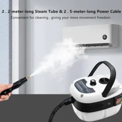 2500W damprenser håndholdt - trykdamper med 3 børstehoveder, 6 niveauer, 1000 ml vandtank Online