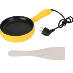 Elektriske Stegepander & Wokker>350W Mini Stegepande Non-Stick Steak Pandekage Æggepande med Træspatel EU Stik 220V